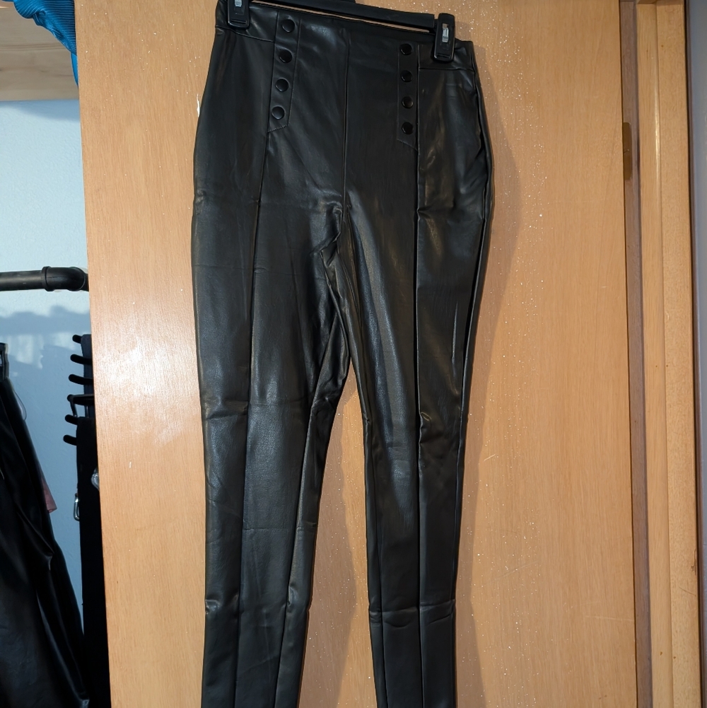 Ci Sono Black Faux Leather Pants